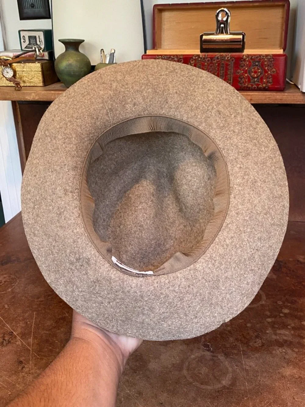 1980s Banana Republic Mill Valley California Safari Fedora Hat Wool Felt